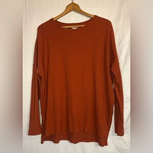 Time and Tru Women’s Burnt Orange Long Sleeve Pull On Shirt size Large (12-14)